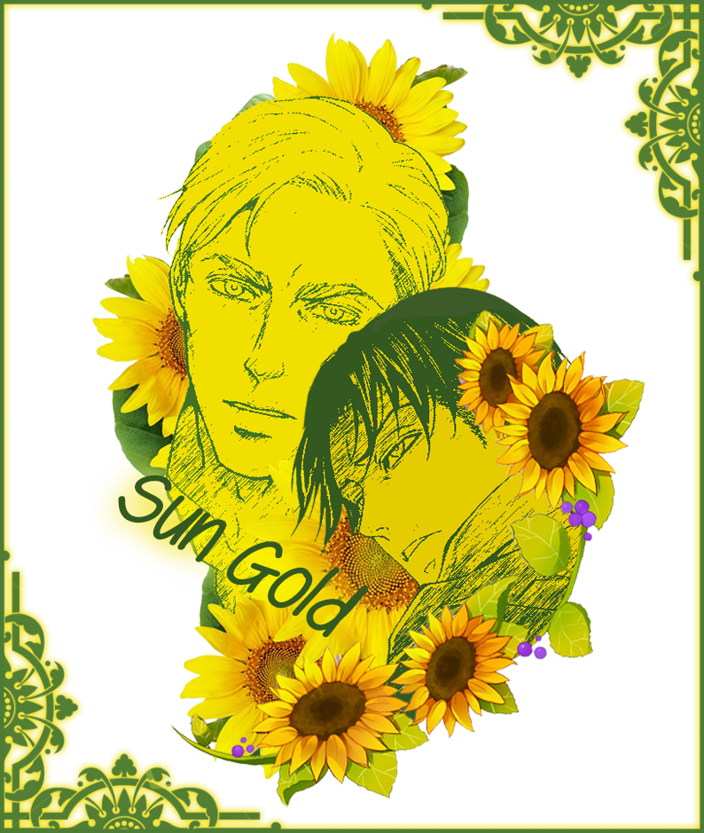 Eruri Sunflowers Erwin Smith Levi Ackerman Sable Fallenraziel - Attack On Titan (794x939), Png Download