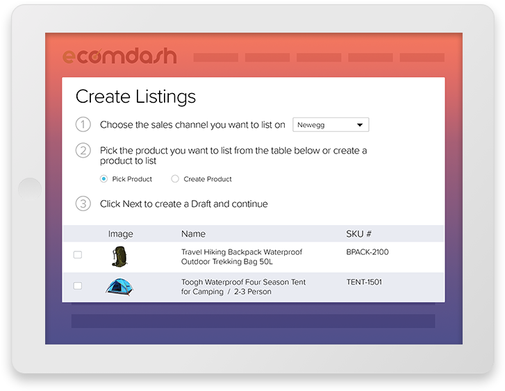Newegg Inventory Management Software Listing Tool - Ecomdash (744x600), Png Download