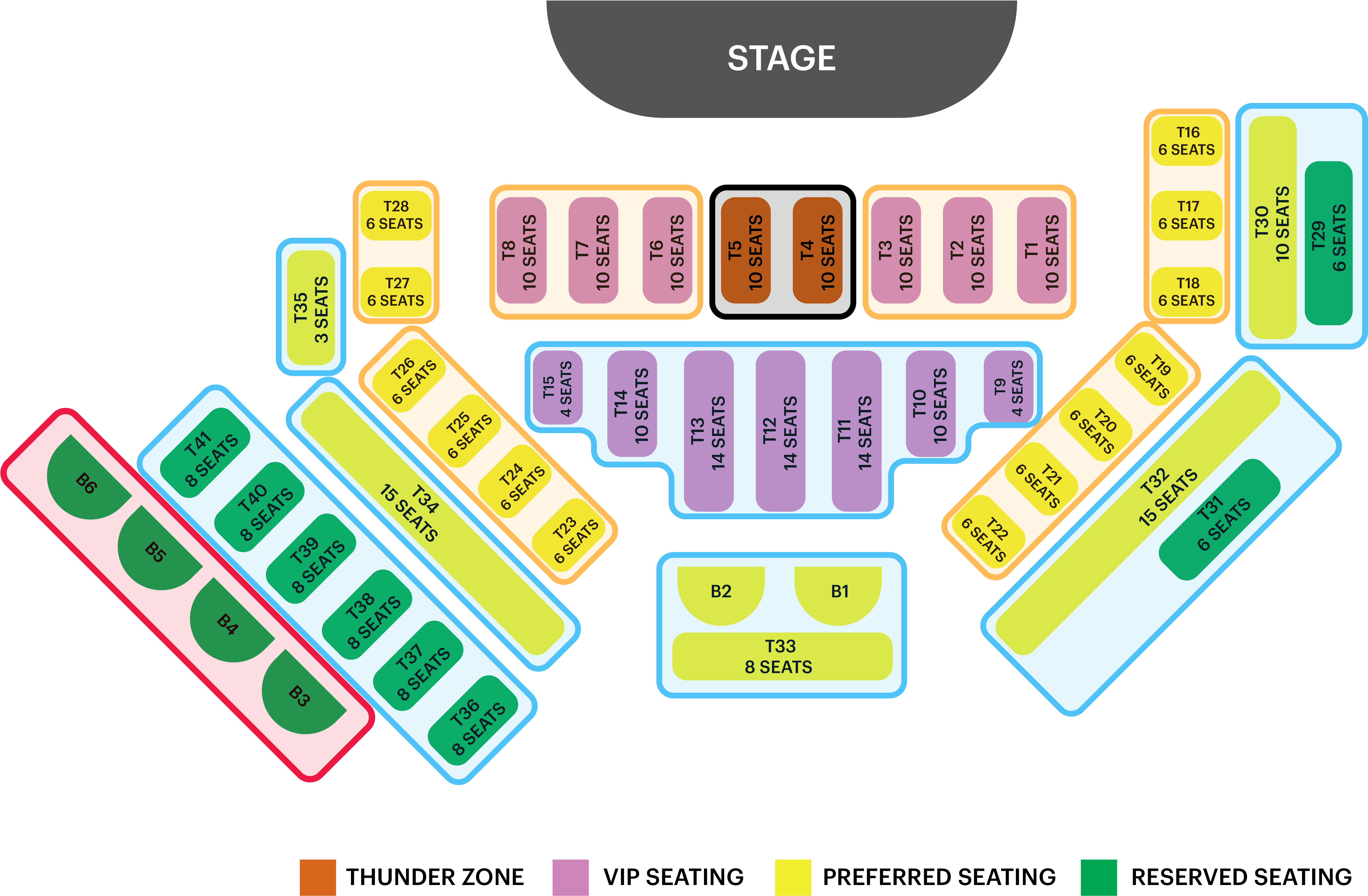 Thunder From Down Under Seating Chart - Mgm Grand (5001x3771), Png Download