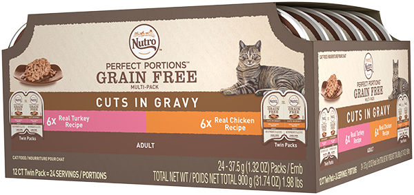 Adult Cat Food - Nutro Perfect Portions Cuts In Gravy Variety Pack Real (600x283), Png Download