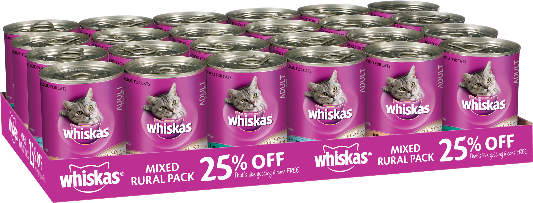 Download Whiskas Mixed Cat Food 24 X 400g Cans Whiskas Cat Food 24 Cans Png Image With No Background Pngkey Com