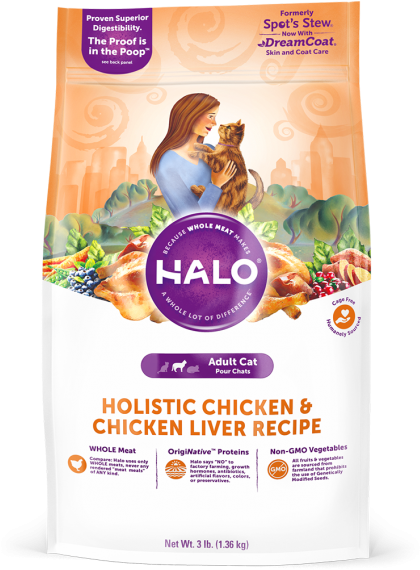 Halo Holistic Chicken And Chicken Liver Recipe For - Halo Dog Food, Holistic Chicken & Chicken Liver (454x606), Png Download
