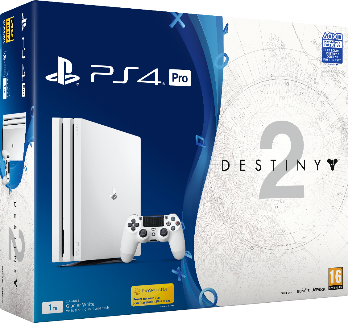 Customised With The Game's Logo, Plus The Iconic Character - Ps4 Pro Destiny Edition (2558x1368), Png Download