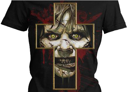Regan's Curse T Shirt By Fright Rags - Exorcist Linda Blair T Shirt (660x303), Png Download