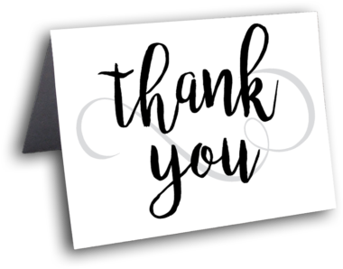 Calligraphy Thank You - Thank You Card Transparent (470x470), Png Download
