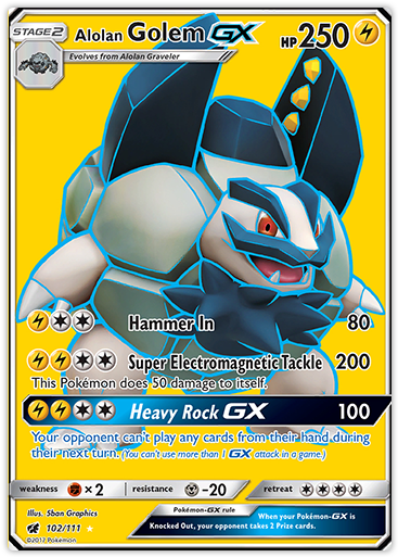 [ Img] - Golem Gx Pokemon Card (400x550), Png Download