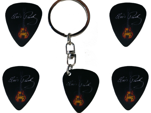 Elvis Presley Tribute Set Featuring An Image Of His - Keychain (498x373), Png Download
