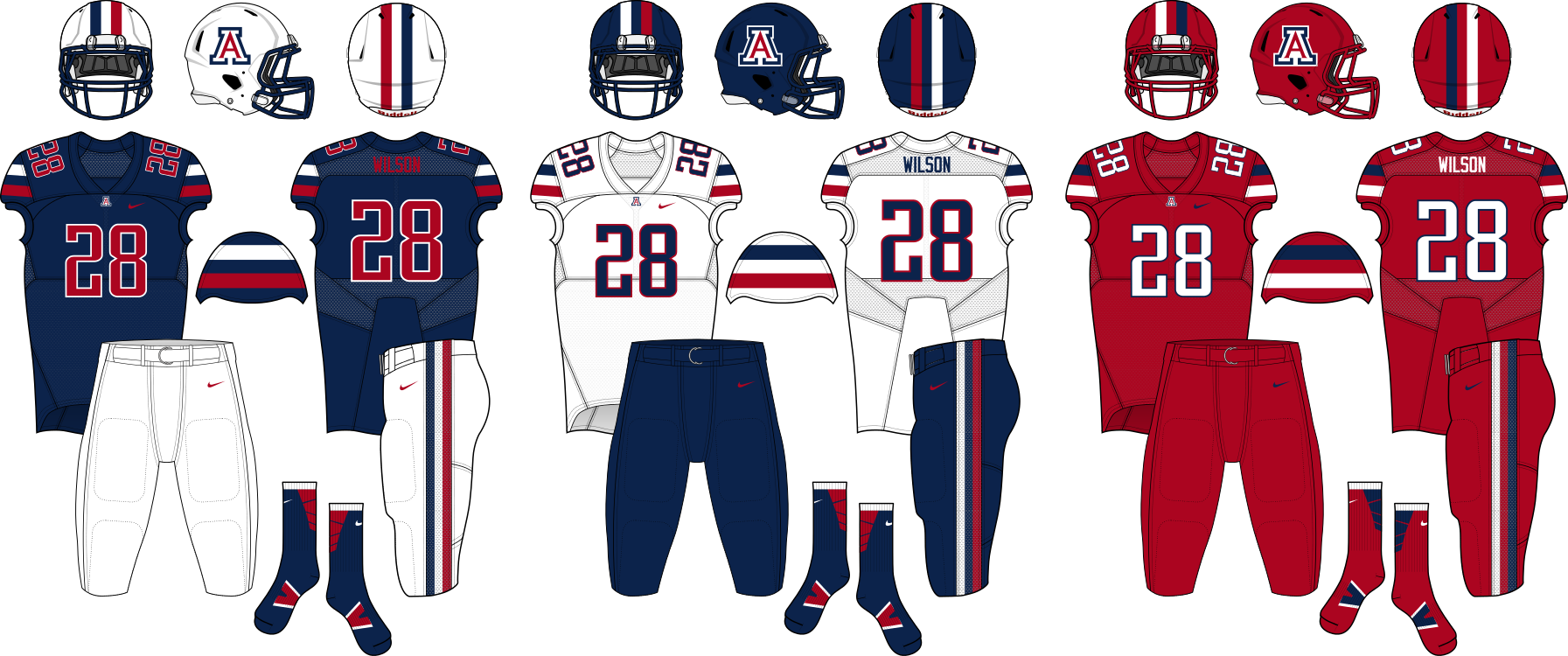 Arizona Wildcats - Arizona Wildcats Football Uniform Concepts (1793x750), Png Download