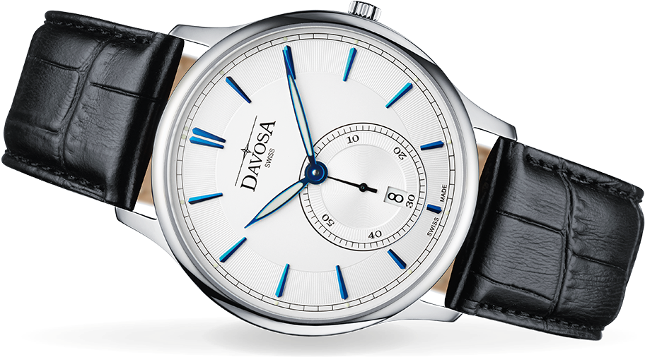Flatline Collection - Davosa Usa Flatline Blue 40mm 5atm Quartz 16248315 (974x537), Png Download