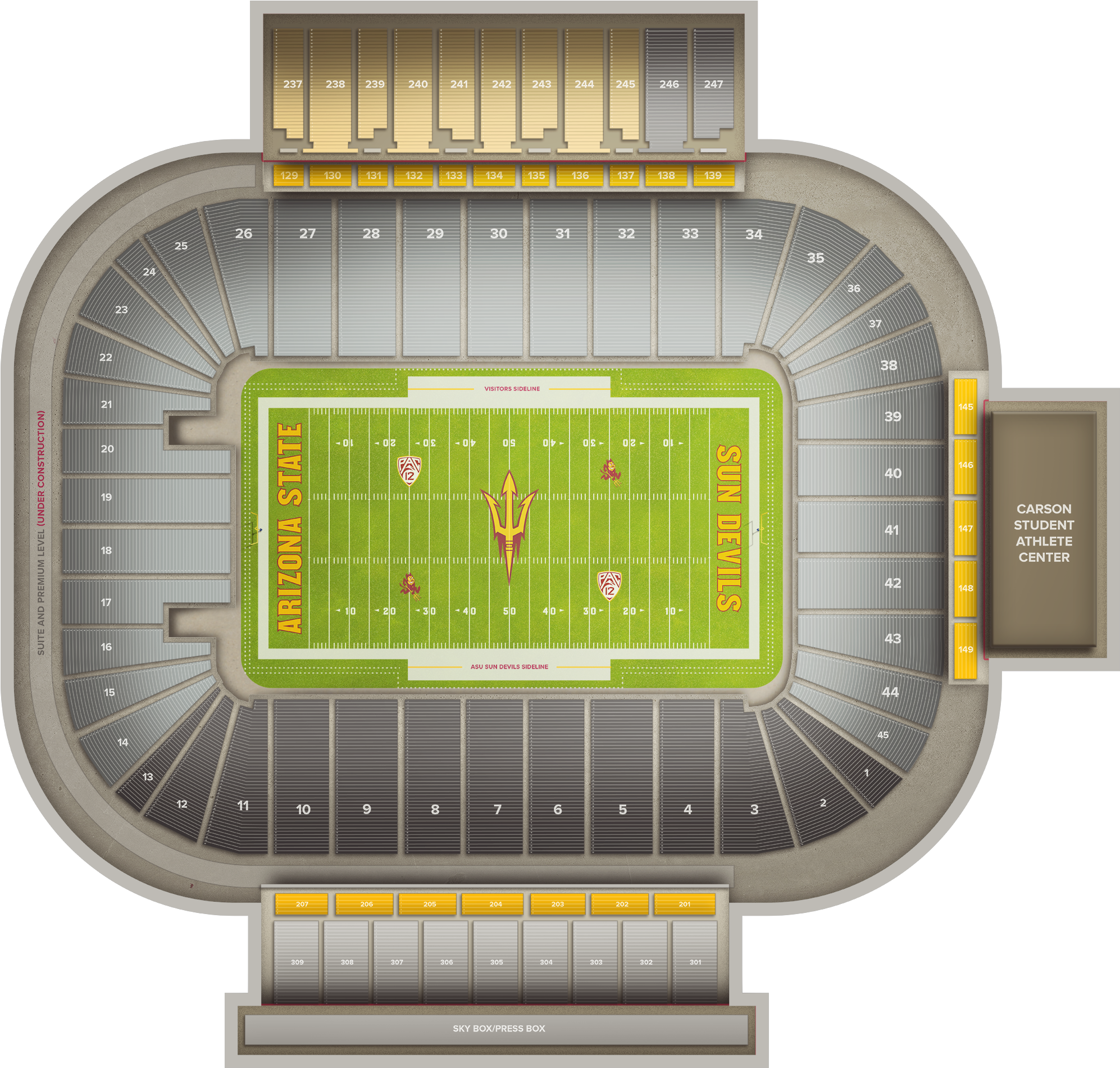 Arizona Wildcats At Arizona State Football At Sun Devil - Soccer-specific Stadium (2560x1936), Png Download