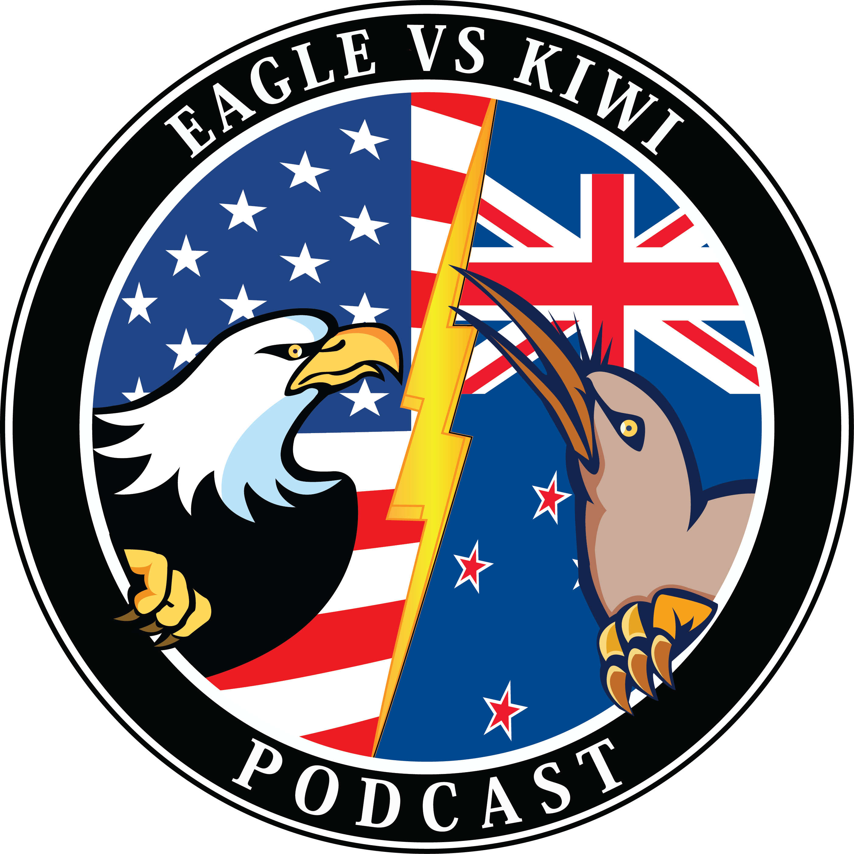 Eagle Vs Kiwi Podcast - Eagle And Kiwi (2806x2806), Png Download
