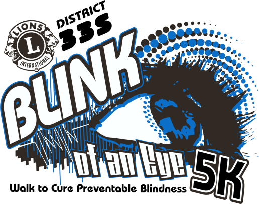 Blink Of An Eye 5k Run And Walk - Lions International Square Sticker 3" X 3" (516x407), Png Download