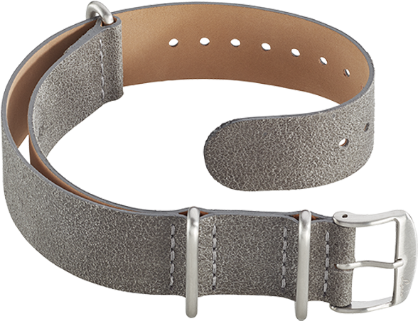 Leather Nato Strap Grey 20 Mm - Strap (650x650), Png Download