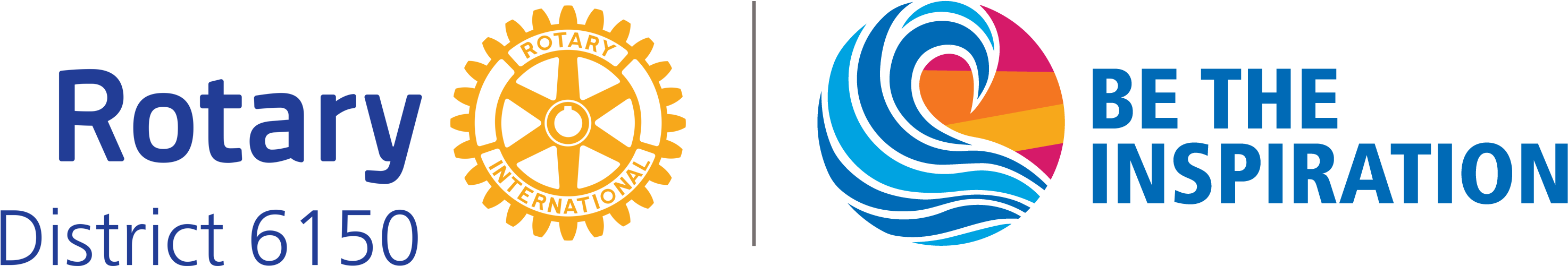 2018 19 D6150 Theme Logo Lockup Large - Logo Rotary International 2018 (3021x675), Png Download