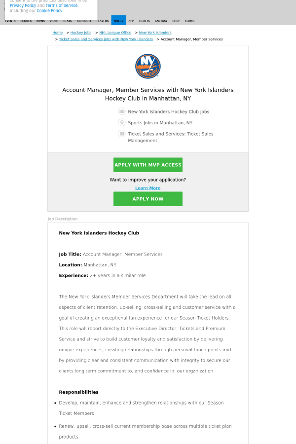 New York Islanders Hockey Club - Web Page (600x900), Png Download