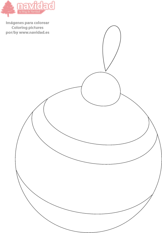 Bola Navidad Rayas - Circle (595x842), Png Download