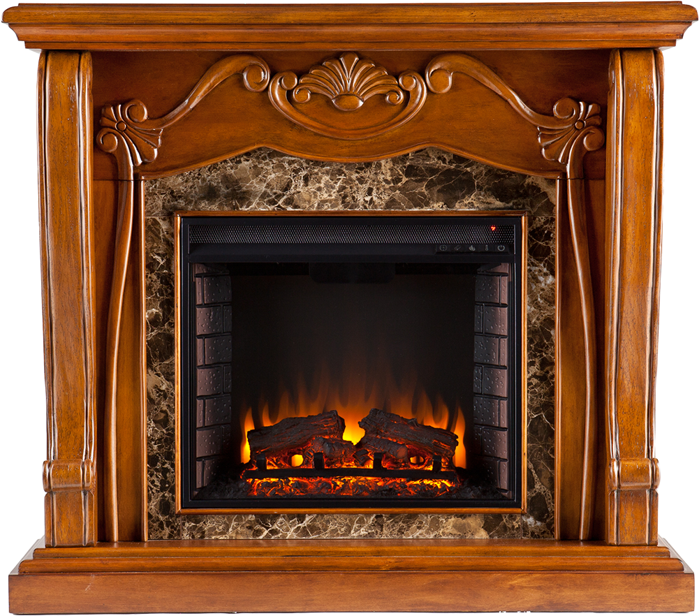 Harper Blvd Walnut Electric Fireplace Mantel Infrared (1000x1000), Png Download