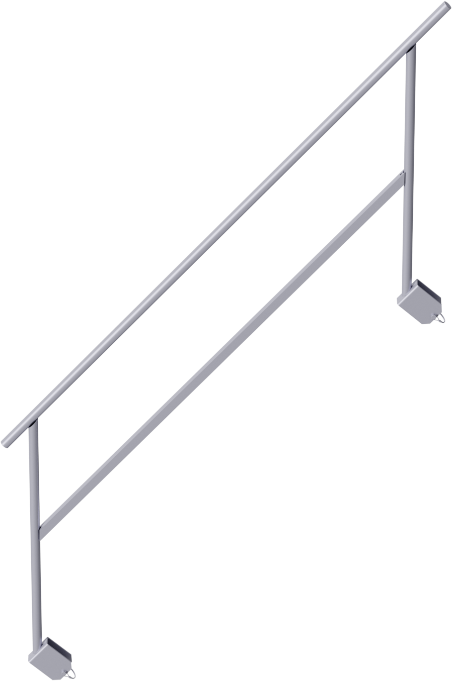 Internal Guardrail For Alblitz/unifix Aluminium Stairway, - Guard Rail (1800x1400), Png Download