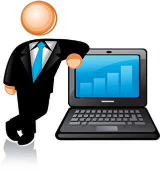 Boneco Computador Png - Business 3d Vector (342x367), Png Download