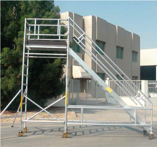 Stairway Mobile Tower - Aluminium Mobile Scaffolding Layher (360x500), Png Download