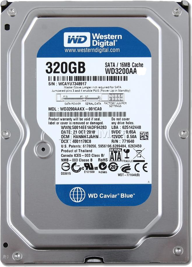 Western Digital 250gb Wd2500aajs (1000x1000), Png Download