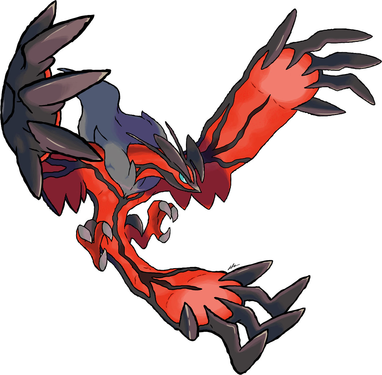 Yveltal By Subway Raptor-d5wzj59 - Mega Yveltal (1249x1225), Png Download