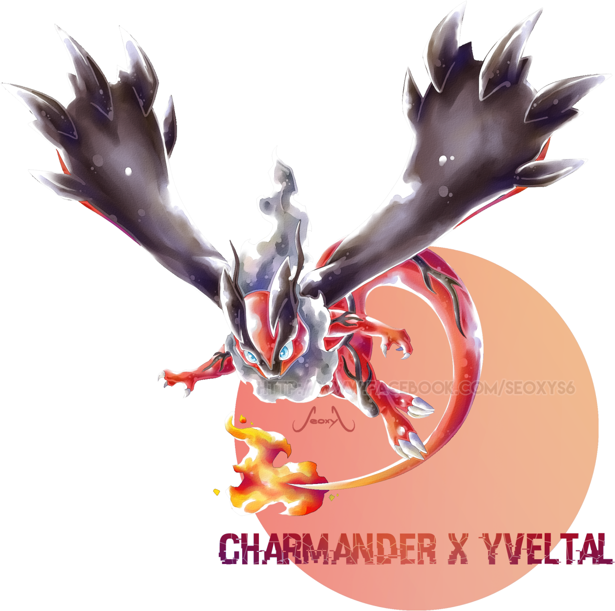 Charmander X Yveltal A Fusion Remake Of A Sprite A (1280x1268), Png Download