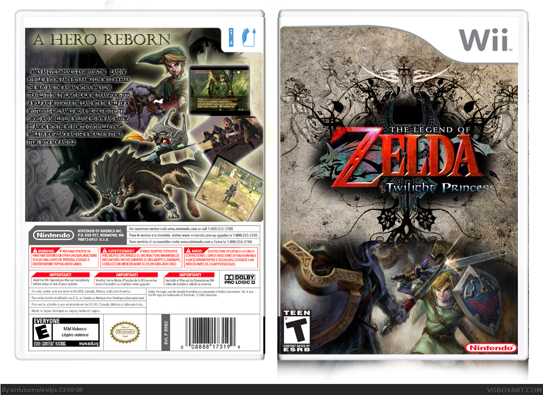 Comments Zelda Twilight Princess - Twilight Princess Wii Box (1080x814), Png Download