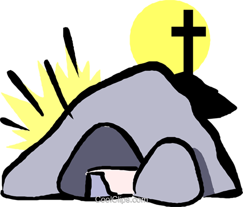 Tomb Of Christ Royalty Free Vector Clip Art Illustration - Tumulo Com Cruz Png (480x410), Png Download