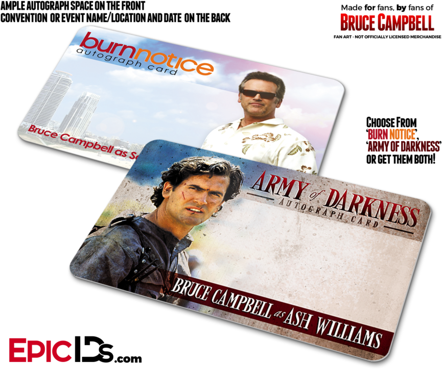 Bruce Campbell Wallet Sized Autograph Cards - Breakfast Club Inspired Brian Johnson Student Id (900x750), Png Download