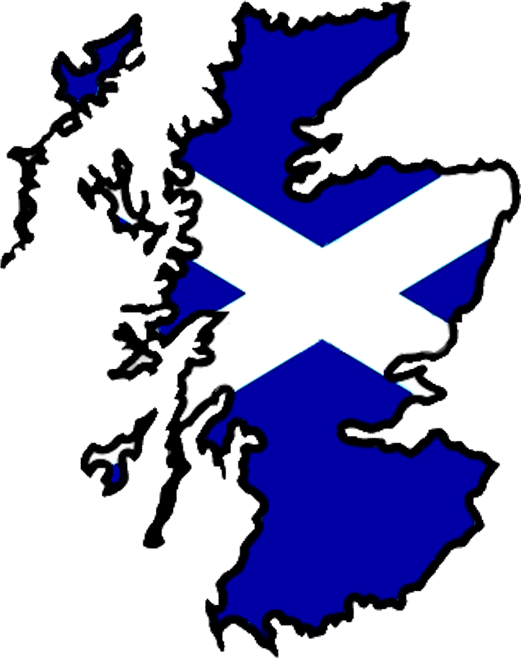 Scotland Flag - Small Map Of Scotland (1136x1505), Png Download