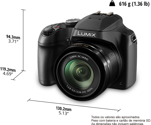 Câmara Digital Lumix Dc-fz82 - Panasonic Lumix Dc-fz82 (561x455), Png Download