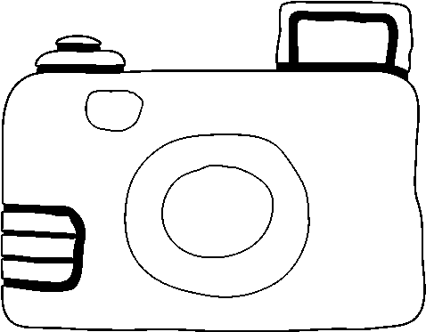Dibujo De Cámara Réflex Para Colorear - Camara Facil De Dibujar (600x470), Png Download