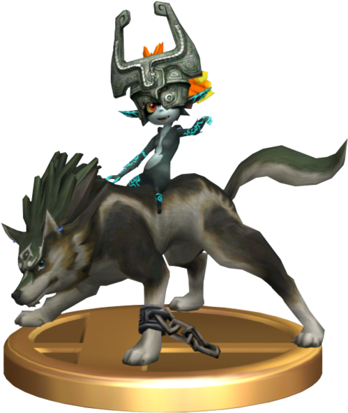Brawl Trophies Wolf Link - Zelda Twilight Princess Lobo (511x599), Png Download