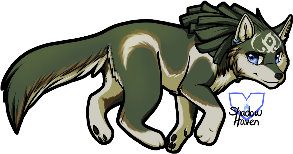 Wolf Link Chibi Speedpainting By Shadowhaven0-d5b425e - Link Loup Chibi (1249x640), Png Download