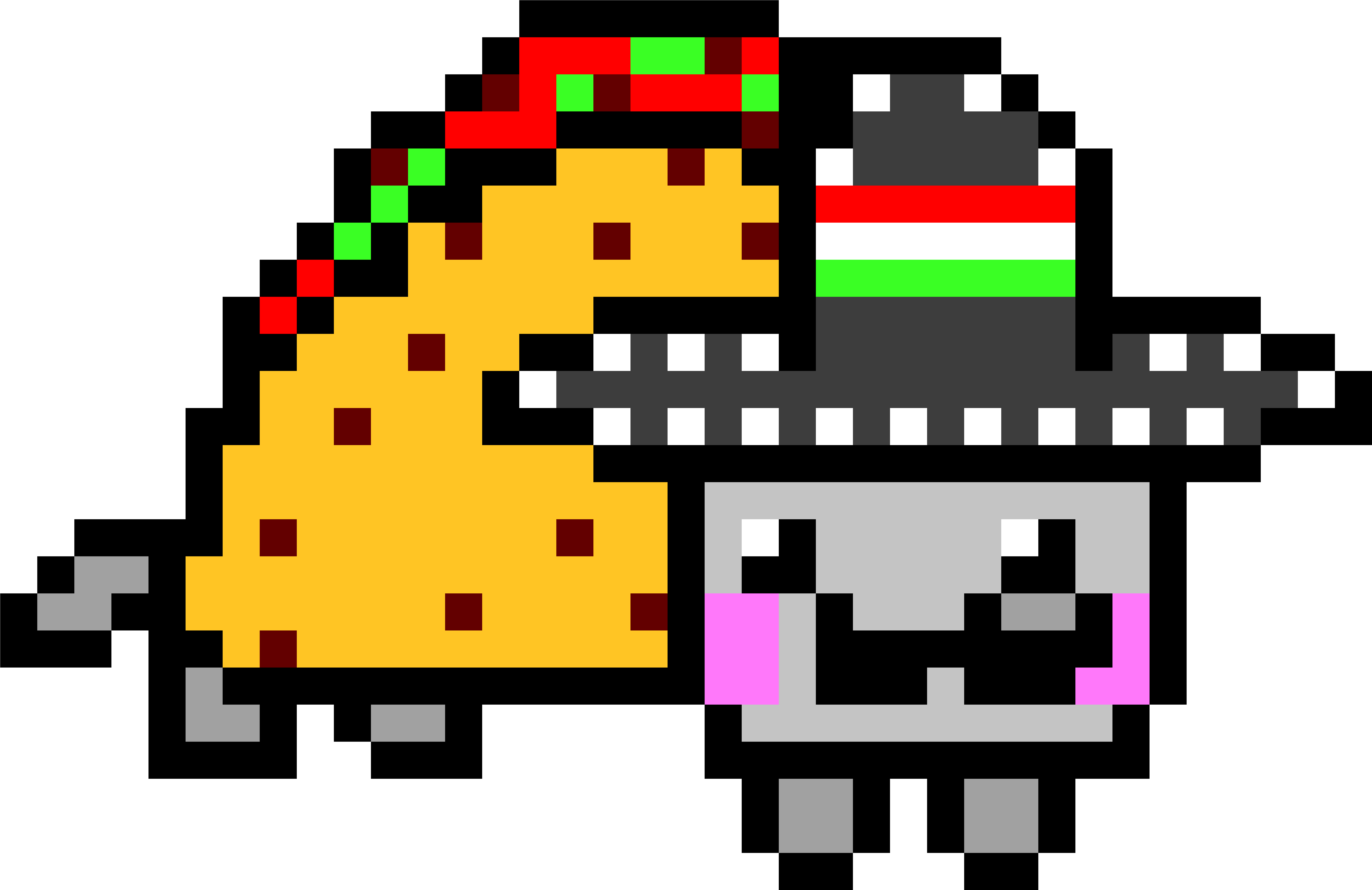 Taco Clipart Pixel - Taco Cat Pixel Art (8200x5400), Png Download