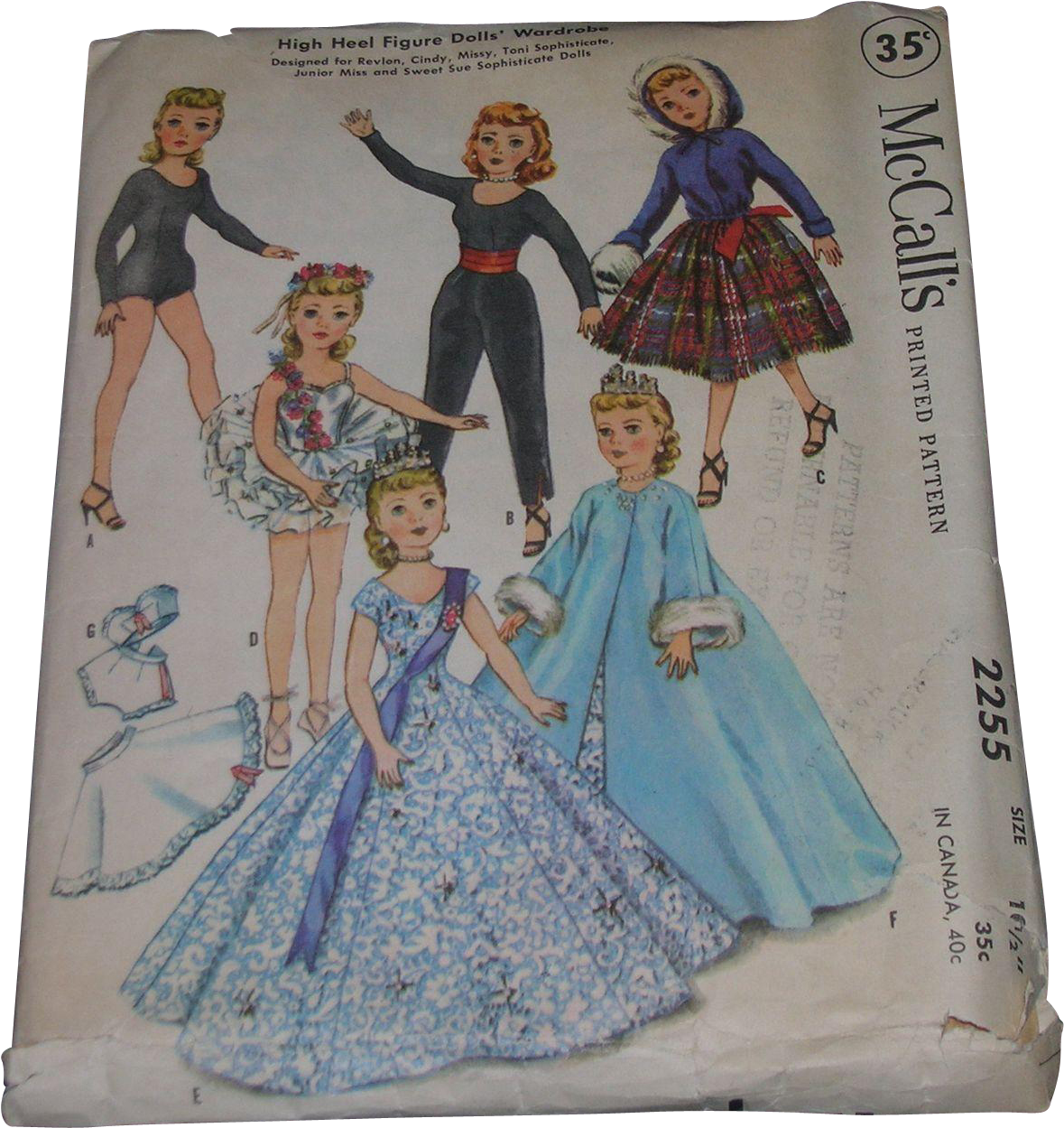 Mccall's Vintage High Heel Fashion Doll Pattern For - Pattern (1248x1248), Png Download