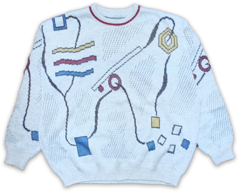 Vintage Pattern Knit Sweater Large - Sweater (480x480), Png Download