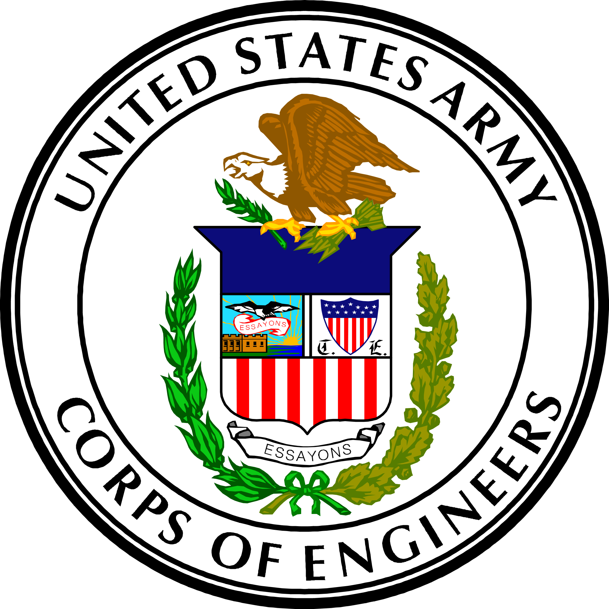 2000px Us Armycorpsofengineers Seal - United States Army Corps Of Engineers (2000x2000), Png Download