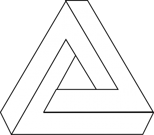 Optical - Penrose Triangle (500x437), Png Download