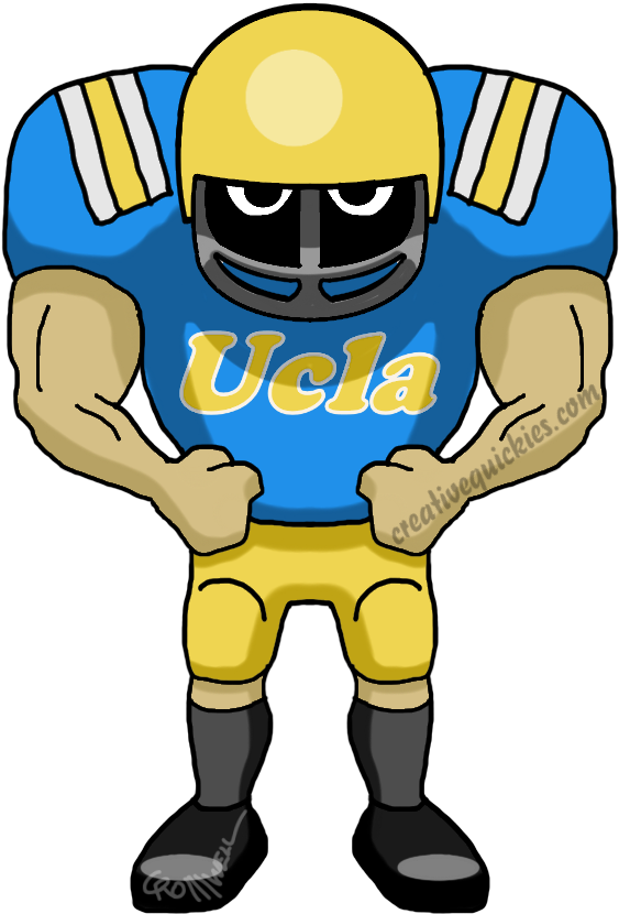 Los Angeles California Ucla Bruins - Green Bay Packers Cartoon (752x940), Png Download