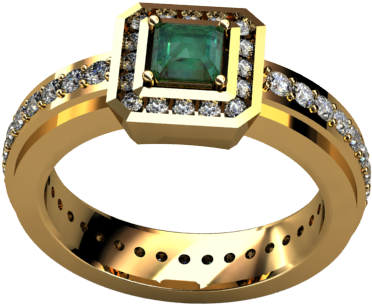 Anillo Diamantes Y Esmeralda - Emerald (640x480), Png Download