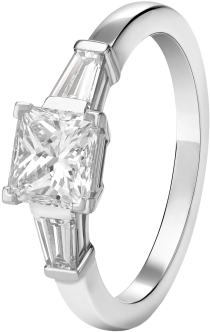 Solitario Griffe En Platino Con Un Diamante Talla Princesa - 寶 格 麗 Griffe 鑽 (505x394), Png Download