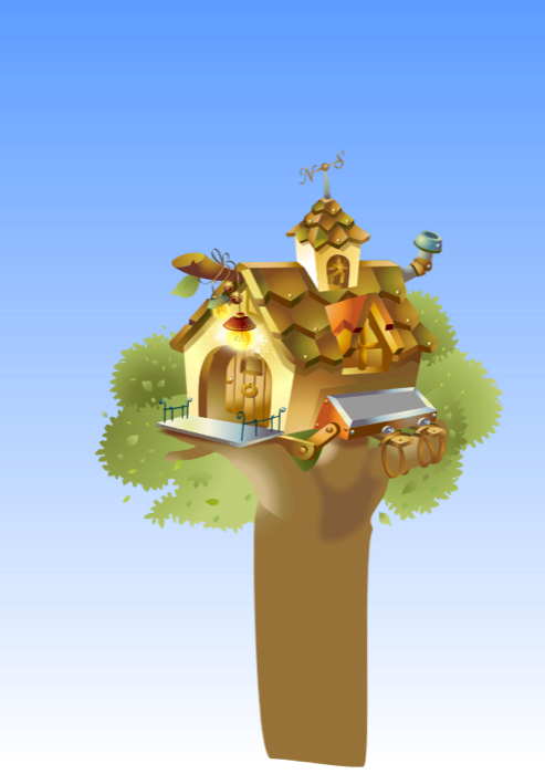Free Tree Clipart - Tree House Pictures Animated (493x700), Png Download