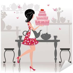 Vinilo Pixerstick Chica Con Un Pastel De Cumpleaños - Birthday Cards Luxurious (400x400), Png Download