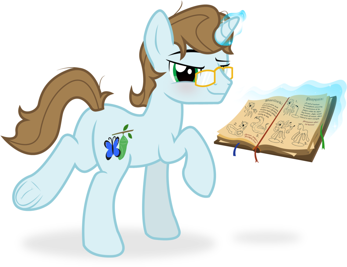 Icaron, Basilisk, Blushing, Book, Glasses, Glowing - Cartoon (1280x1004), Png Download