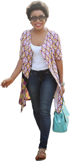 Mujer-gafas - Human Cut Out Png (300x602), Png Download