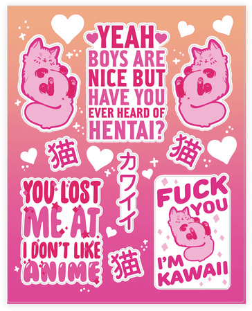 Sassy Weeaboo Sticker/decal Sheet - Generic You Lost Me At I Don't Like Anime White (484x484), Png Download
