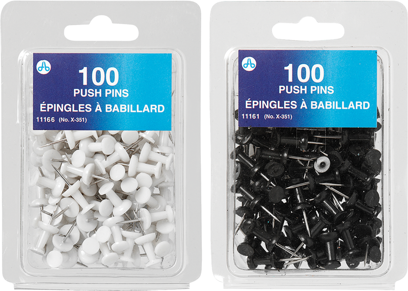 Westcott® Push Pins Black 100/box - Acme United Plastic Head Push Pin (850x850), Png Download