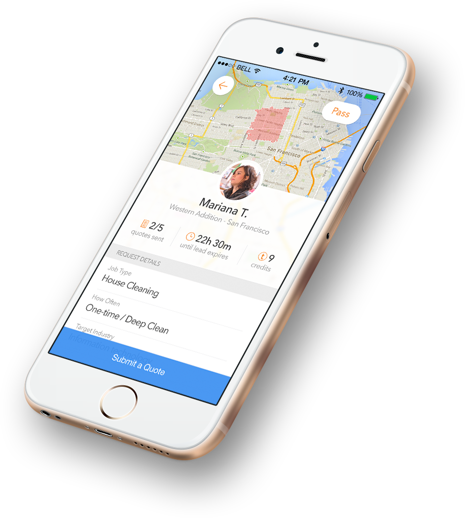 You've Got A New Work Request - Thumbtack App Design (917x1022), Png Download